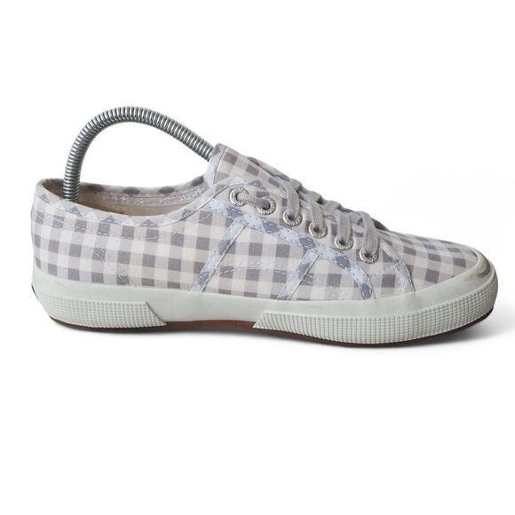 Superga 2750 Gingham Checkerboard Sneaker Grey / White S00CV40 Women's 8.5 - Picture 7 of 11